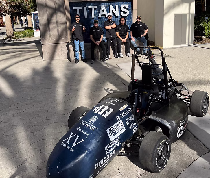 Titan XVI car at the front of the university